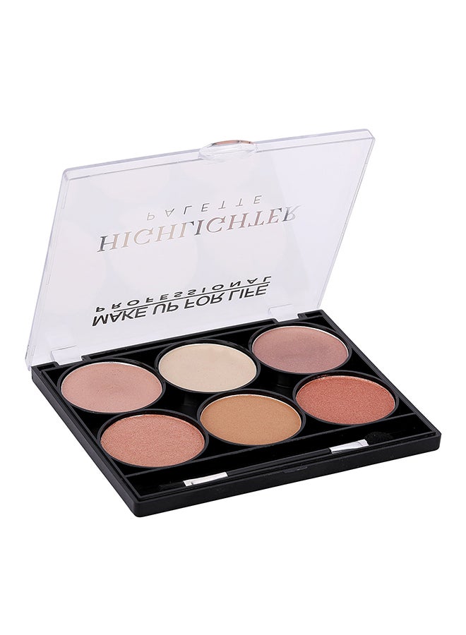 6 Colour Highlighter Palette Multicolour