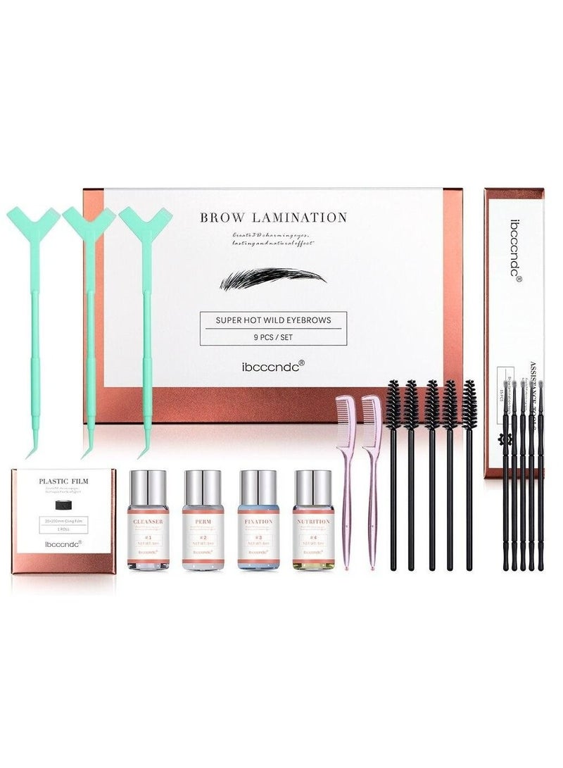 Eyebrow Perm Kit With Long-lasting and Natural Effect Semi-Permanent Brow Lamination Brows Lifting Perming Setting Cream Tools Set Salon Use In Home