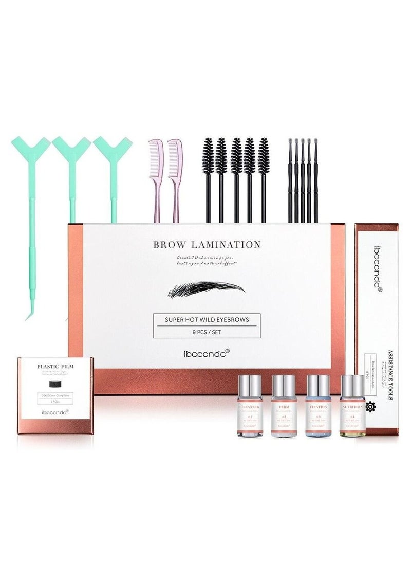 Natural Effect Eyebrow Perm Kit & Long-lasting Semi-Permanent Brow Lamination, Brows Lifting Perming Setting Cream Tools Set Salon Easy To Use