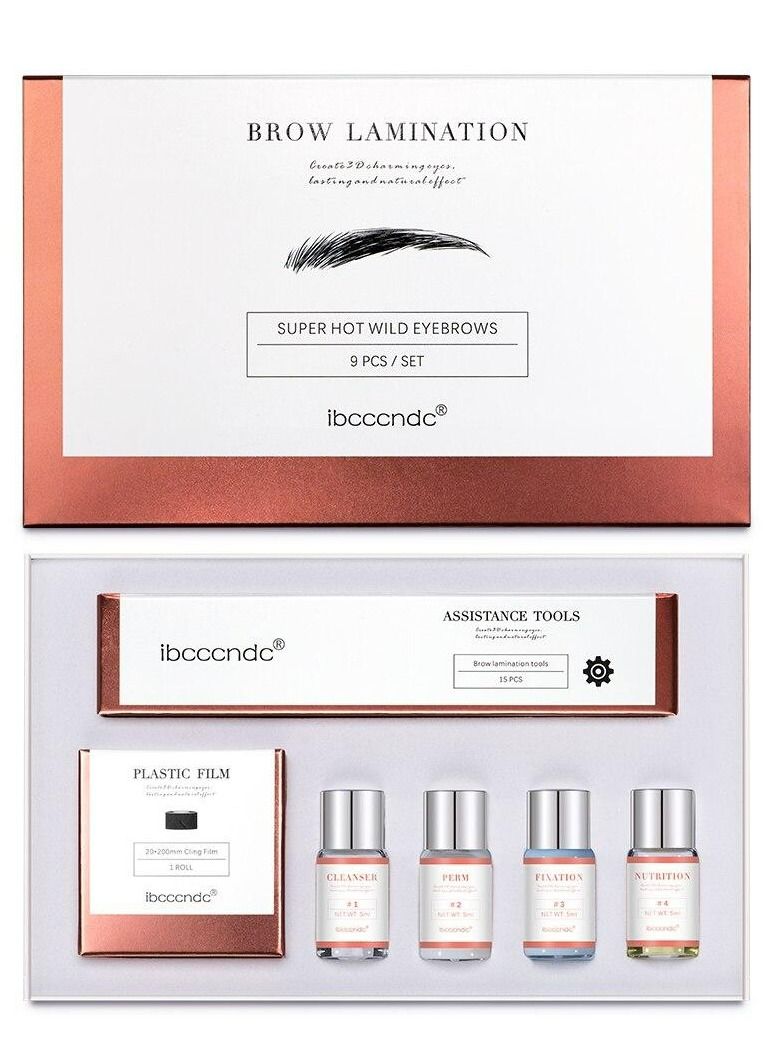 Eyebrow Lamination Kit and Lash Lift Kit Keratin DIY Instant Fuller Eyelash & Brow Lifting Kit Eyebrow Perm - Ideal for Salon & Home, Long Lasting Formula Lasts 8 Weeks