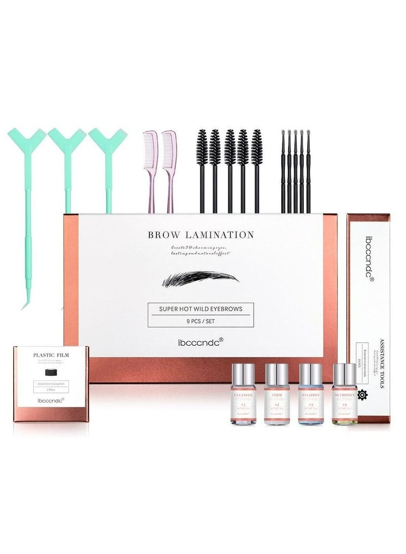 Longlasting and Natural Effect Eyebrow Perm Kit, Repair The Eyebrow Semi-Permanent Brow Lamination Brows Lifting Perming Setting Cream Tools Set Salon Home Easy to Use