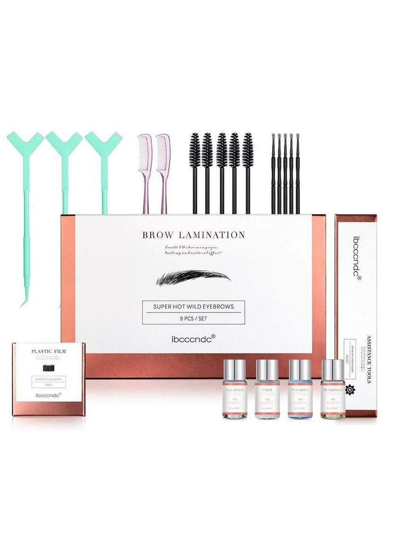 Long lasting and Natural Effect Eyebrow Perm Kit Semi-Permanent Brow Lamination and Lash Lift Kit Brows Lifting Perming Setting Cream Tools Set Salon Home Use