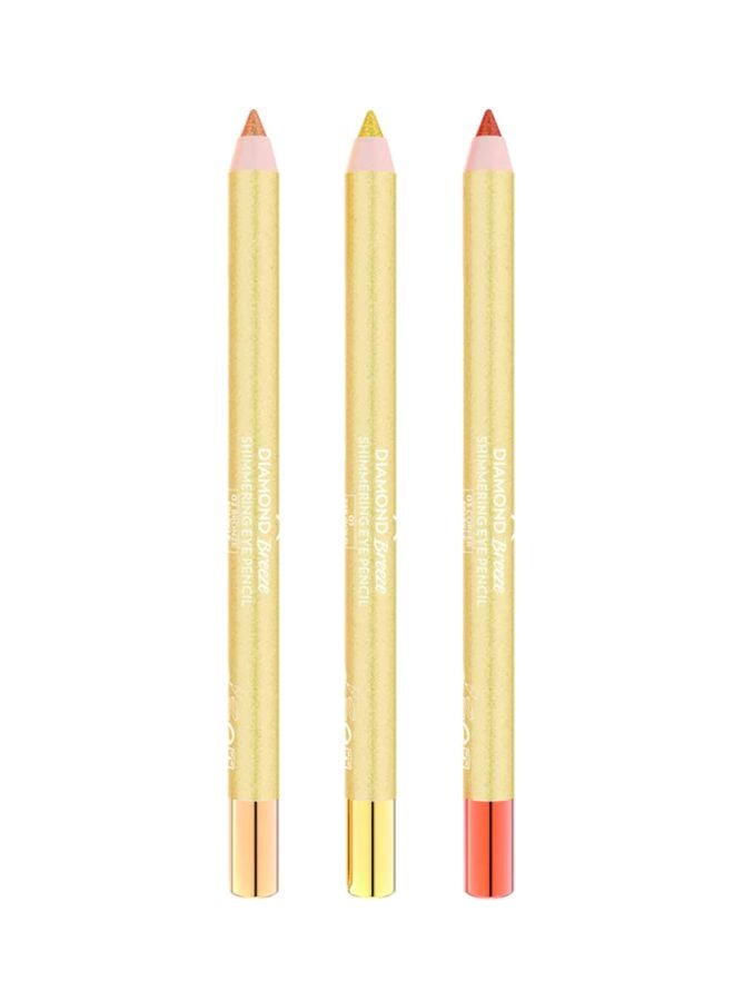 3-Piece Diamond Breeze Shimmering Eye Pencil Gold