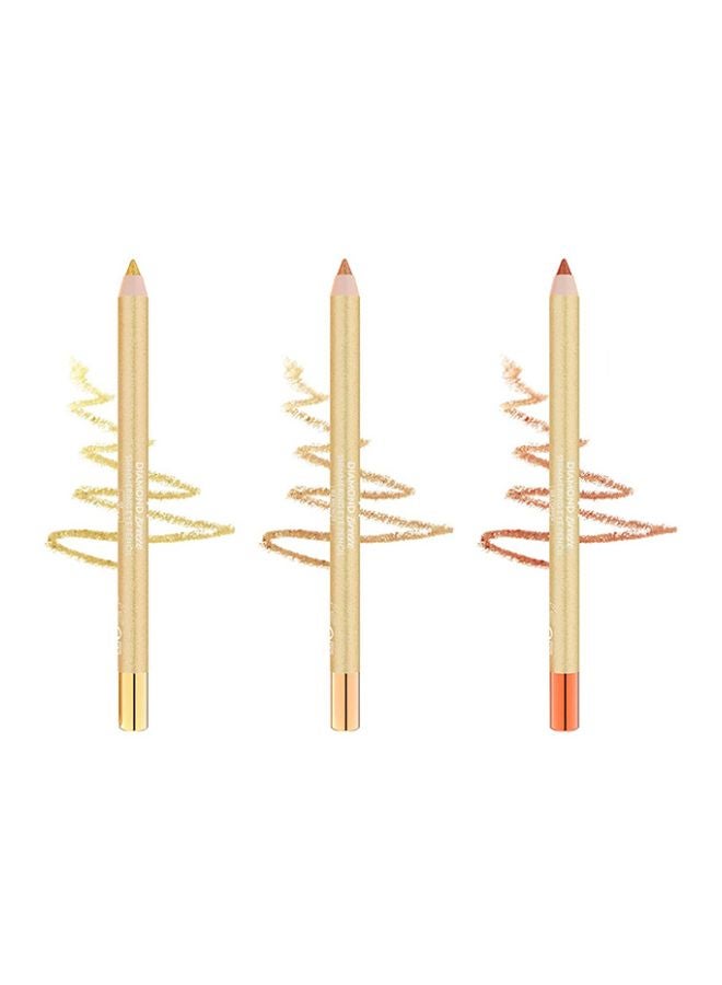 3-Piece Diamond Breeze Shimmering Eye Pencil Gold