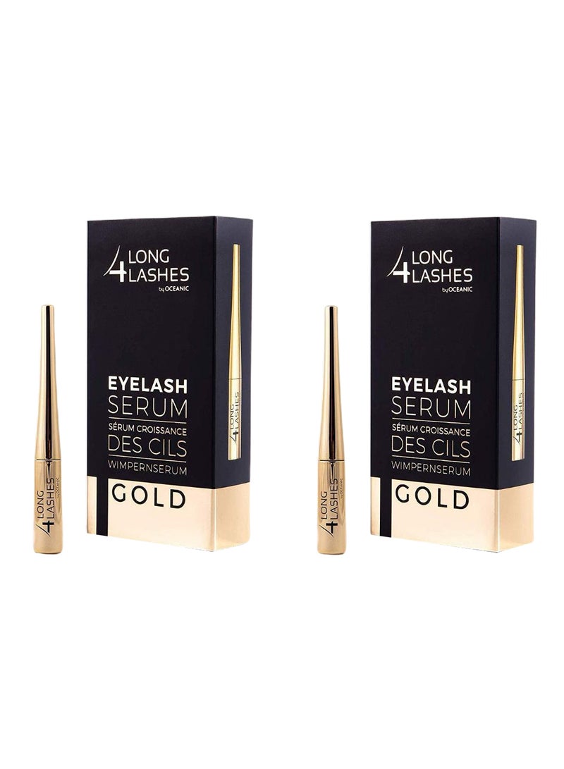 Pack Of 2 Gold Eyelash Serum Clear