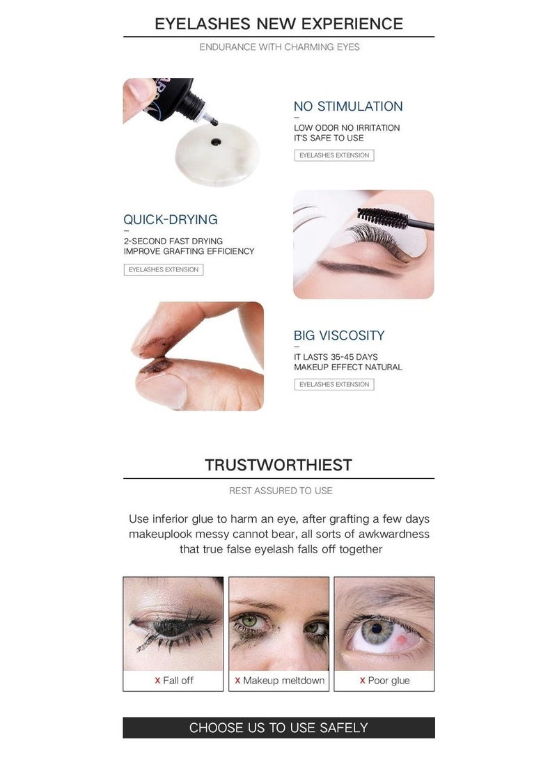 Iconsign black mars eyelash extension glue 3 second dry time 45 days long lasting