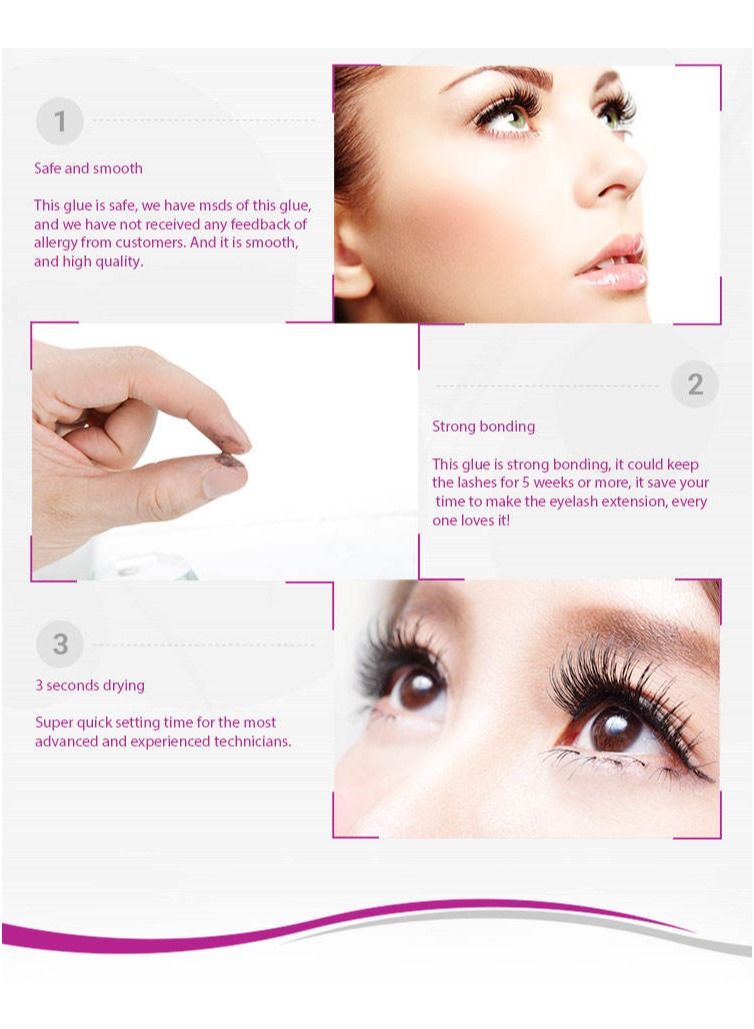 Iconsign black mars eyelash extension glue 3 second dry time 45 days long lasting