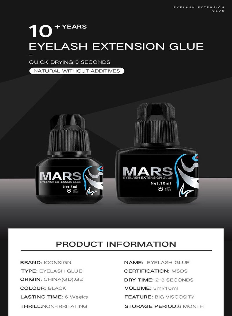 Iconsign black mars eyelash extension glue 3 second dry time 45 days long lasting