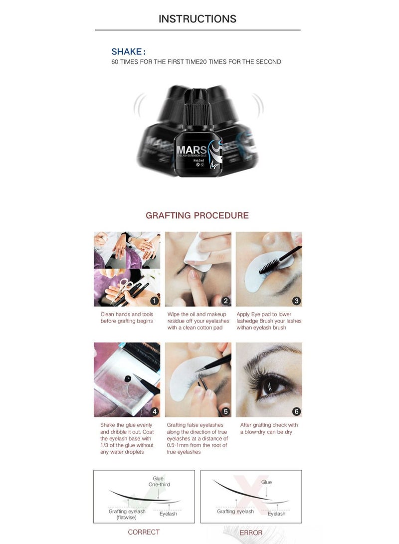 Iconsign black mars eyelash extension glue 3 second dry time 45 days long lasting