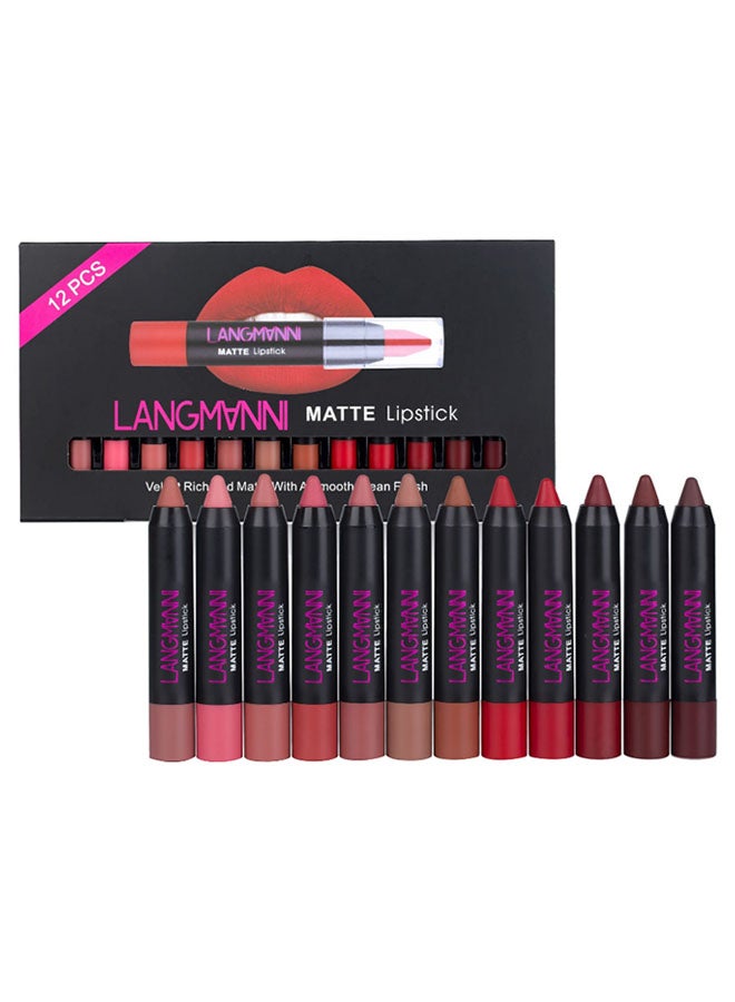12-Piece Matte Lipstick Set Multicolour