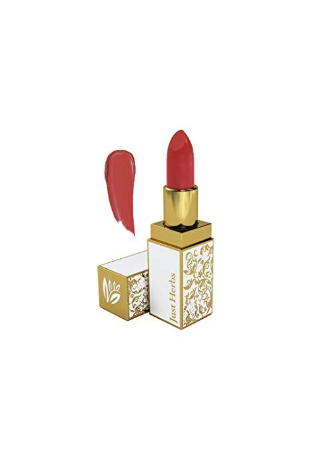 Ayurvedic Creamy Matte Lipstick For Moisturized Lips - Parabens & Chemical Free 06 Burnt Red (Half - Size) 1.8Gm