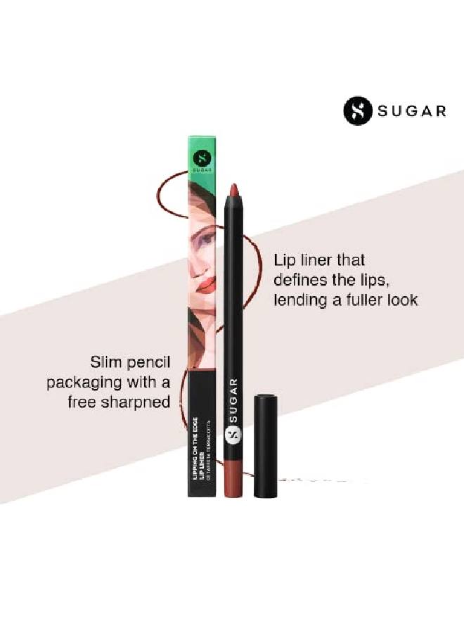 Lipping On The Edge Lip Liner 01 Taffeta Terracotta (Terracotta Brown) 1.2 Gms Smearproof Water Resistant Lip Liner Lasts Up To 10 Hrs