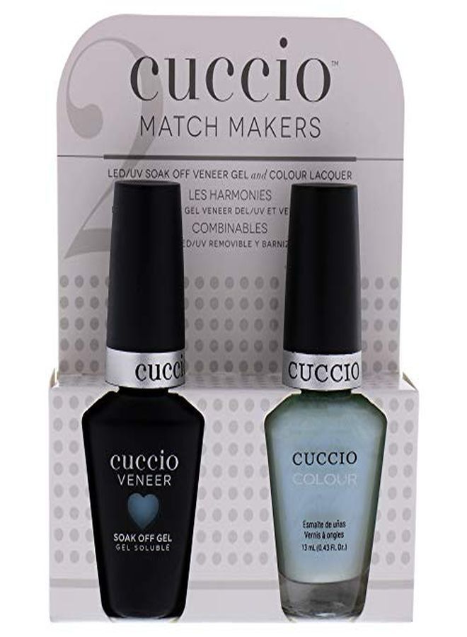 Matchmaker - Colour Nail Lacquer & Veneer Gel Polish - Meet Me In Mykonos! - For Manicures & Pedicures, Full Coverage - Long Lasting, High Shine - Cruelty, Formaldehyde & Toluene Free - 2 Pc