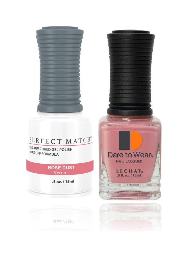 Perfect Match UV/LED Cured Gel Polish With Dare To Wear Nail Lacquer Rose Dust