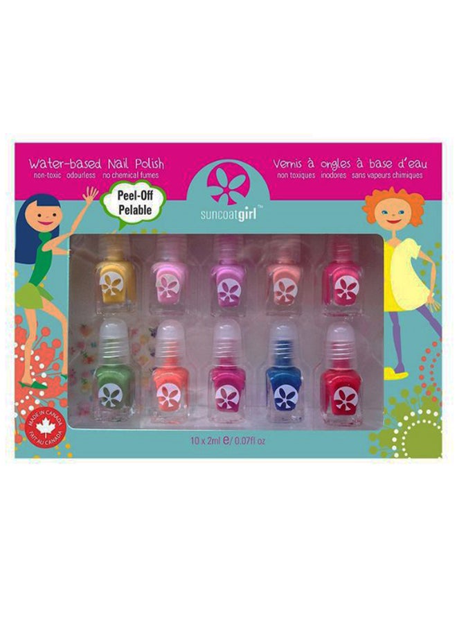 10-Piece Water-Based Nail Polish Set Party Palette