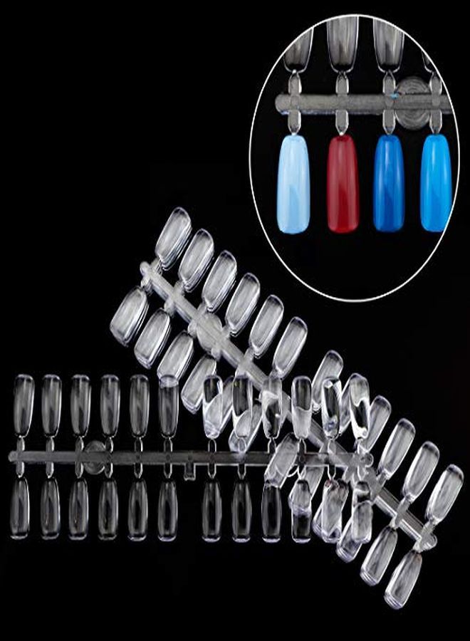 120 Tips/Pack Clear Square Natural Color Flat Practice False Nail Tips For Professional Nail Gel Polish Board Display Book Chart Nail Art Salon, Hj-Nt076