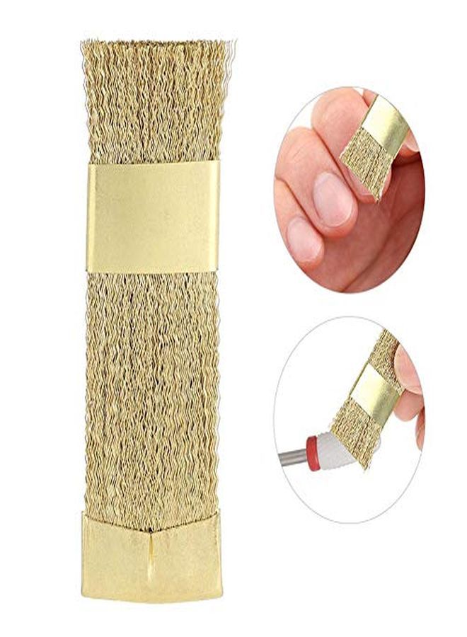 Rt Bits Cleaning Brush Golden Color Copper Wire Drill Cleaner Brush Manicure Accessories