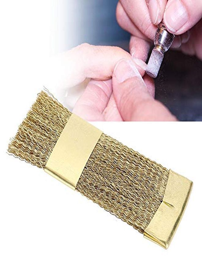 Rt Bits Cleaning Brush Golden Color Copper Wire Drill Cleaner Brush Manicure Accessories