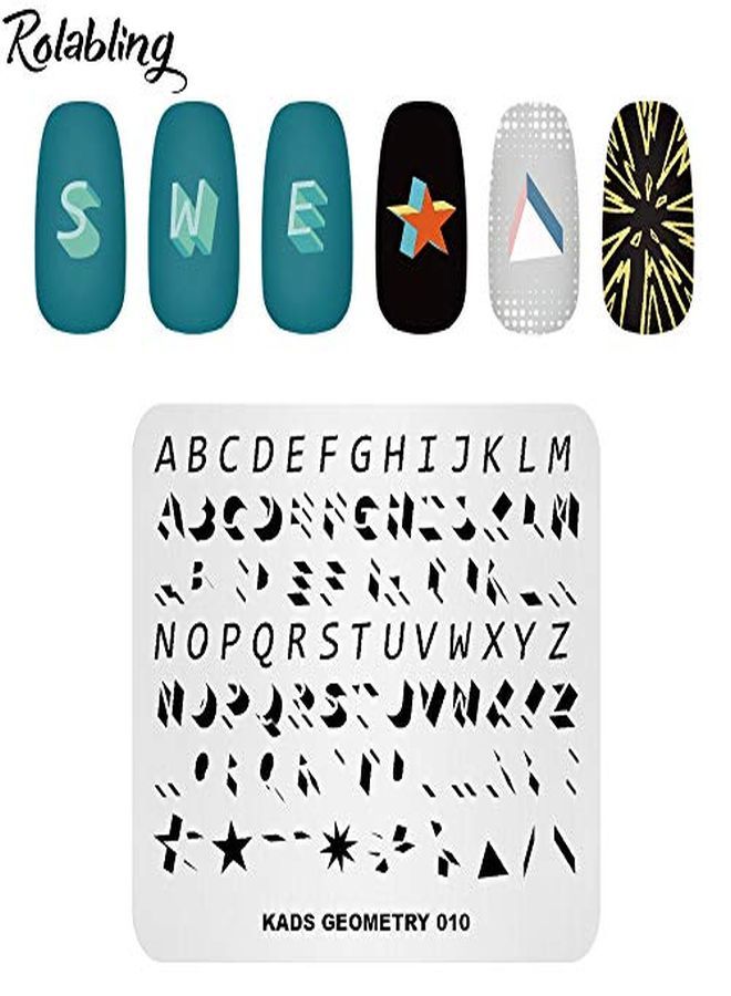 Ping Plate Fashion Geometry Words Letters Stars Patterns Theme MultiPattern Stamp Print Image Stamp Template Nail Art For Nail Design By Rolabling