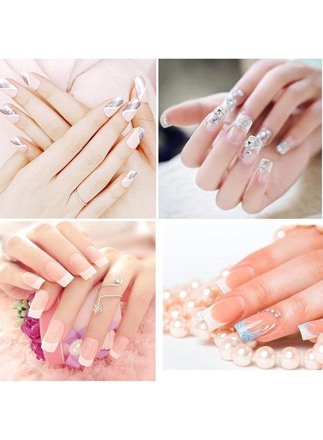 False Nail Tips False Classic French White Professional Refill Pack 100 Pieces - Size 5, CLFCN5