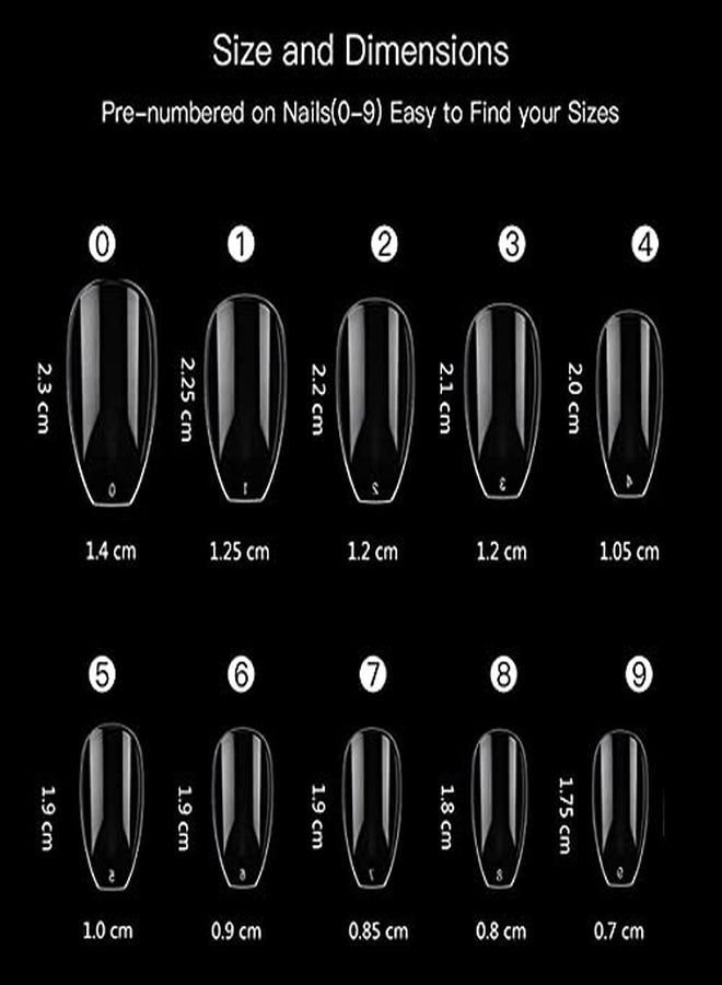 Coffin Nails Short 500Pcs Press On Nails Full Cover Fake Nails Ballerina Nails Clear Nails For Nail Extension False Nails Soak Off Nail Tips 10 Sizes Acrylic Nails For Salons And Diy Nail Art