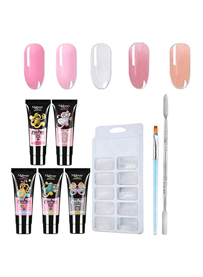 Professional Poly Nail Gel Kit Pink/White/Baby Pink