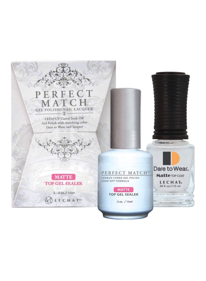 2-Piece Perfect Match Top Gel Sealer And Top Coat Set Clear