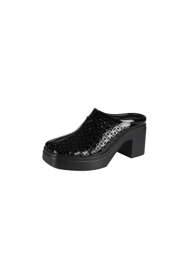 092-2439 Michelle Morgan Ladies Block Heel Clogs  2207-3 Black 36