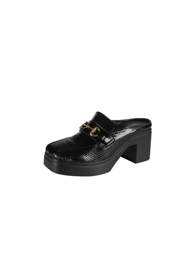 092-2440 Michelle Morgan Ladies Block Heel Clogs  2207-6 Black