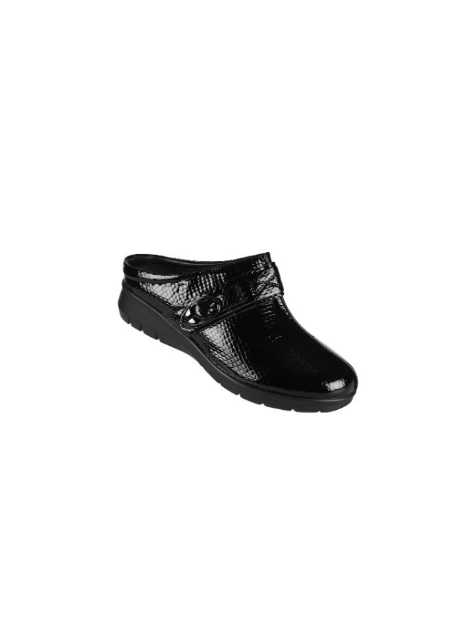 092-2430 Michelle Morgan Ladies Low Wedge Heel Clogs  18397-224 Black 36