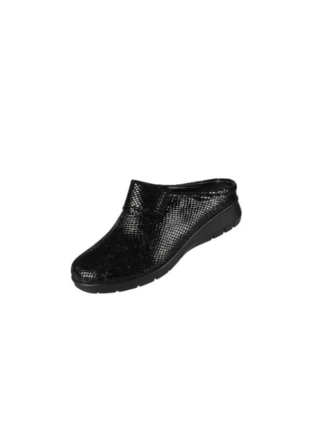 092-2432 Michelle Morgan Ladies Low Wedge Heel Clogs  18397-225 Black 36