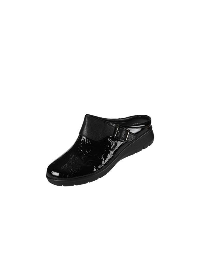 092-2429 Michelle Morgan Ladies Low Wedge Heel Clogs  18397-223 Black 36