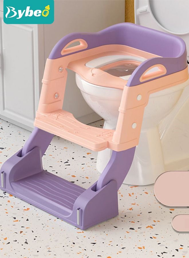 2 in 1 Kids Potty Training Seat with Anti-Slip Step Ladder, Baby Toddler Toilet Seats for Boys and Girls