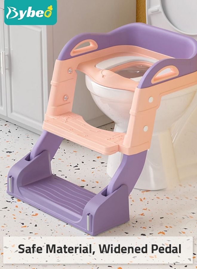 2 in 1 Kids Potty Training Seat with Anti-Slip Step Ladder, Baby Toddler Toilet Seats for Boys and Girls