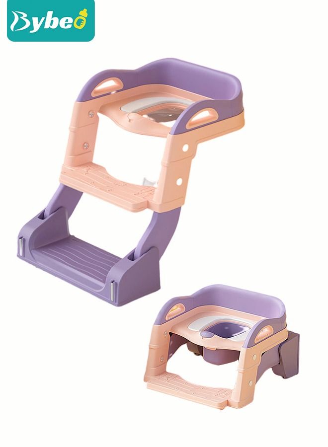 2 in 1 Kids Potty Training Seat with Anti-Slip Step Ladder, Baby Toddler Toilet Seats for Boys and Girls