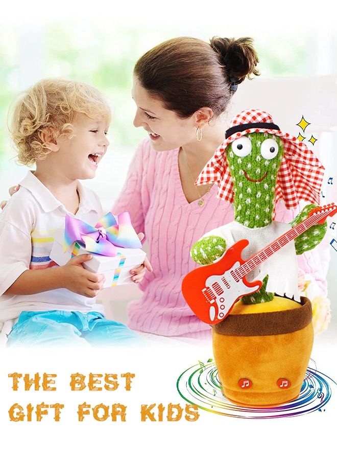 Dancing Cactus Sing Dance Record Learn Words Shine and Twist Plush Toys For Kids