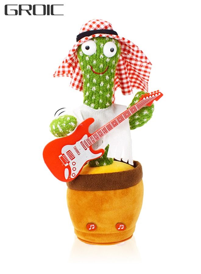 Dancing Cactus Sing Dance Record Learn Words Shine and Twist Plush Toys For Kids