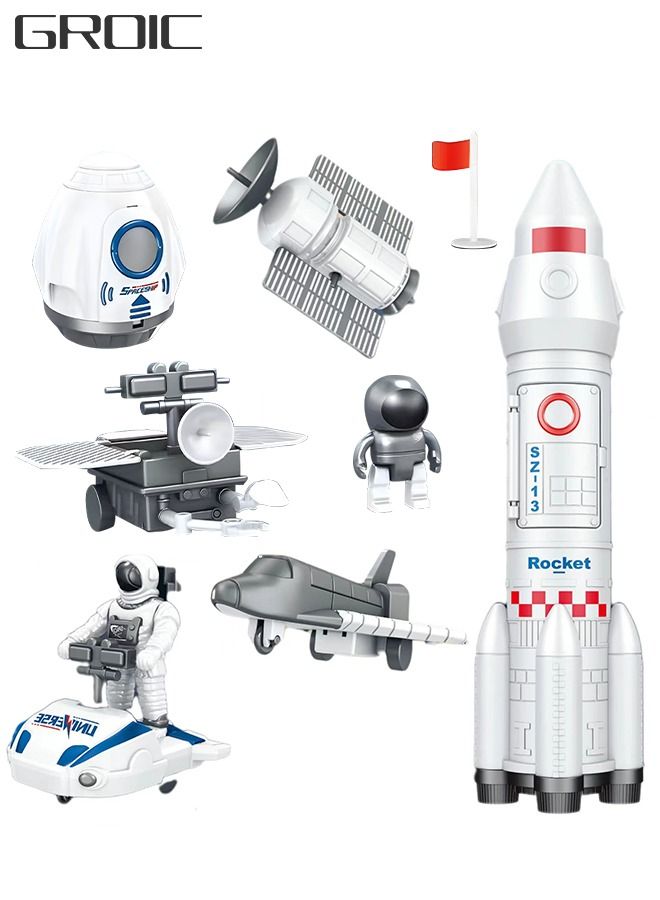 Deluxe Space Playset Toy - Astronaut Action Figure Space Exploration Playset Space Shuttle, Space Station & Capsule, Space Rocket & Rover - Space Toys for Boys and Girls