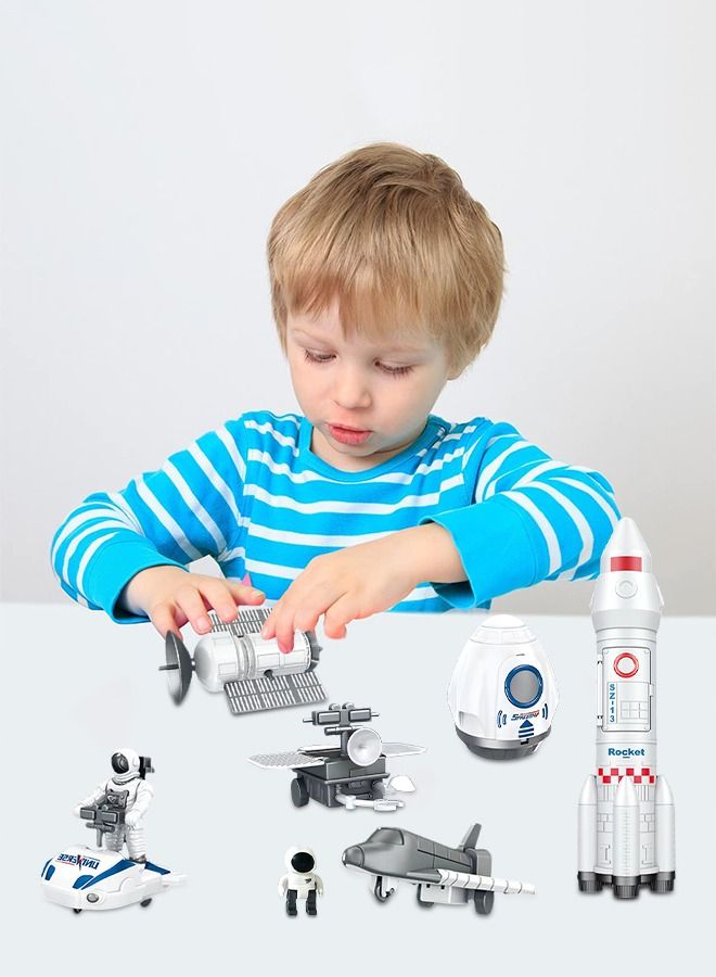 Deluxe Space Playset Toy - Astronaut Action Figure Space Exploration Playset Space Shuttle, Space Station & Capsule, Space Rocket & Rover - Space Toys for Boys and Girls