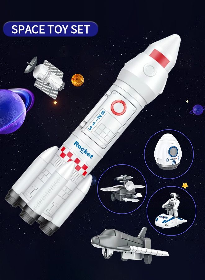 Deluxe Space Playset Toy - Astronaut Action Figure Space Exploration Playset Space Shuttle, Space Station & Capsule, Space Rocket & Rover - Space Toys for Boys and Girls