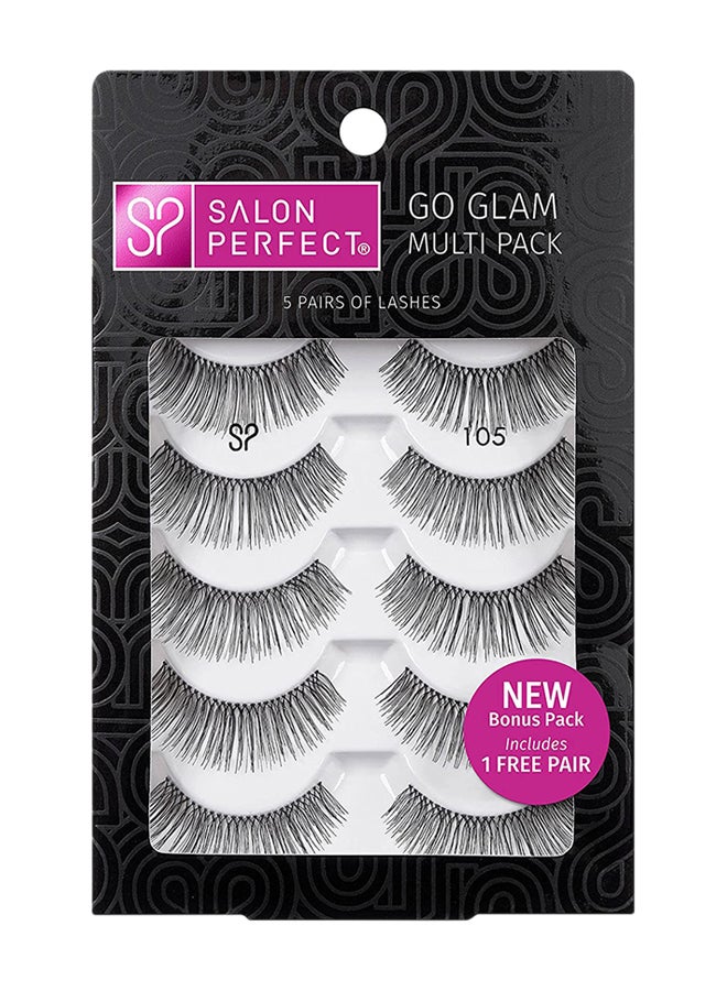 5 Pair Go Glam Lashes Black