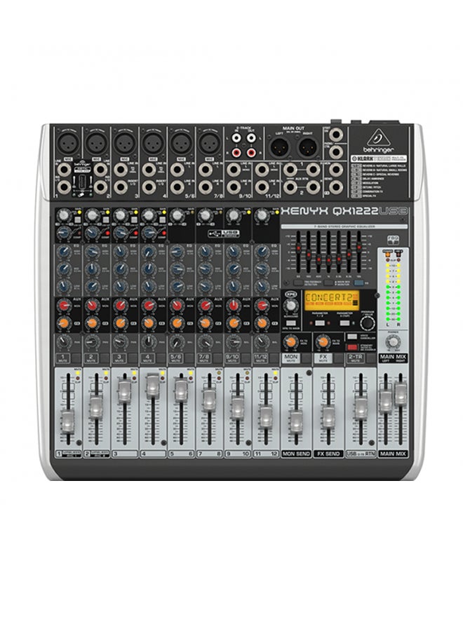 Premium 16-Input 2/2-Bus Mixer With Multi-FX Processor QX1222USB Grey/Red/Blue