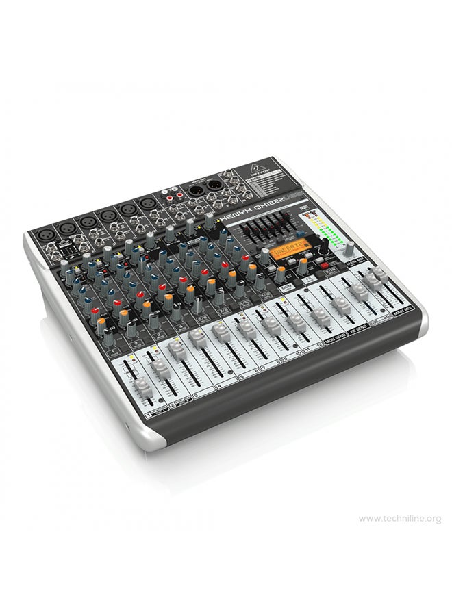 Premium 16-Input 2/2-Bus Mixer With Multi-FX Processor QX1222USB Grey/Red/Blue