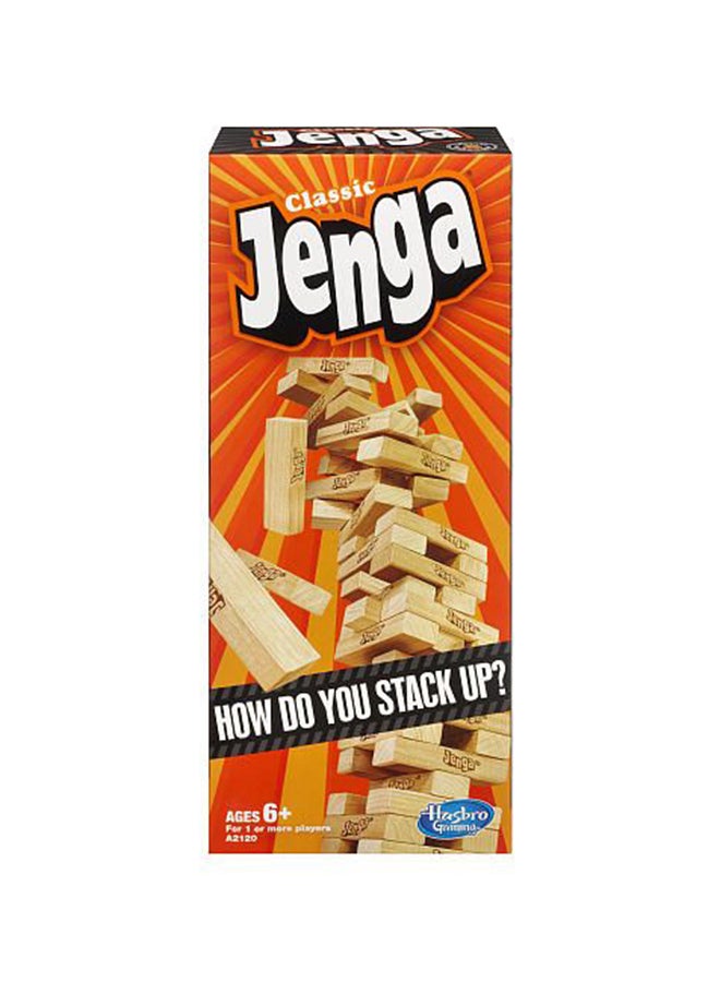 A2120 54-Piece Gaming Classic Jenga Block Stacking Building Set, 1 Or More Players 6+ Years