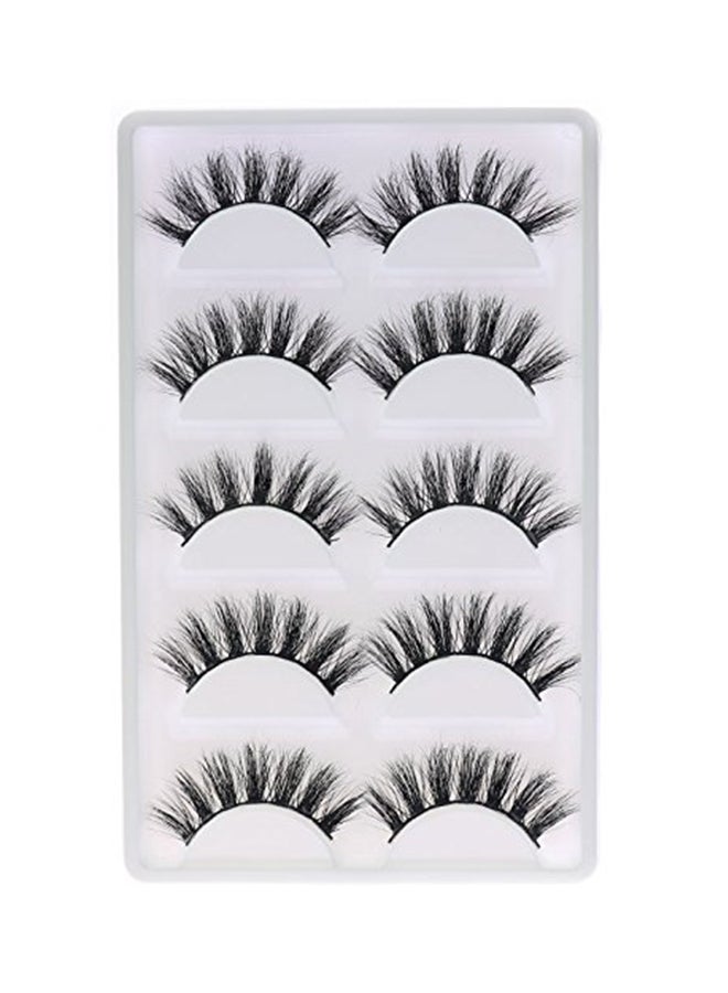 5-Pair 3D Mink False Eyelashes Black