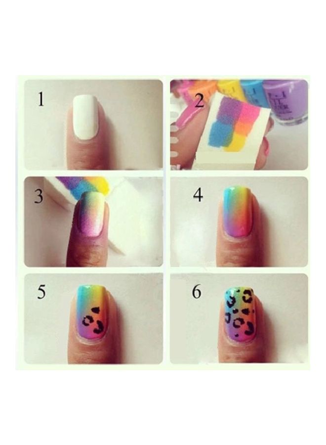 24-Piece Nail Art Soft Sponge Beige