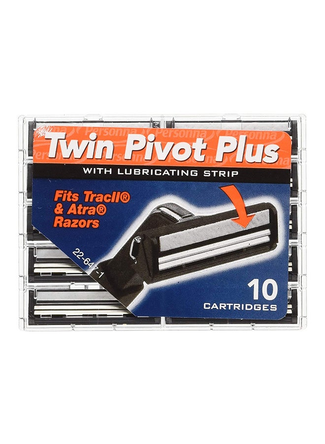 Pack Of 10 Twin Pivot Plus With Lubricating Strip Black