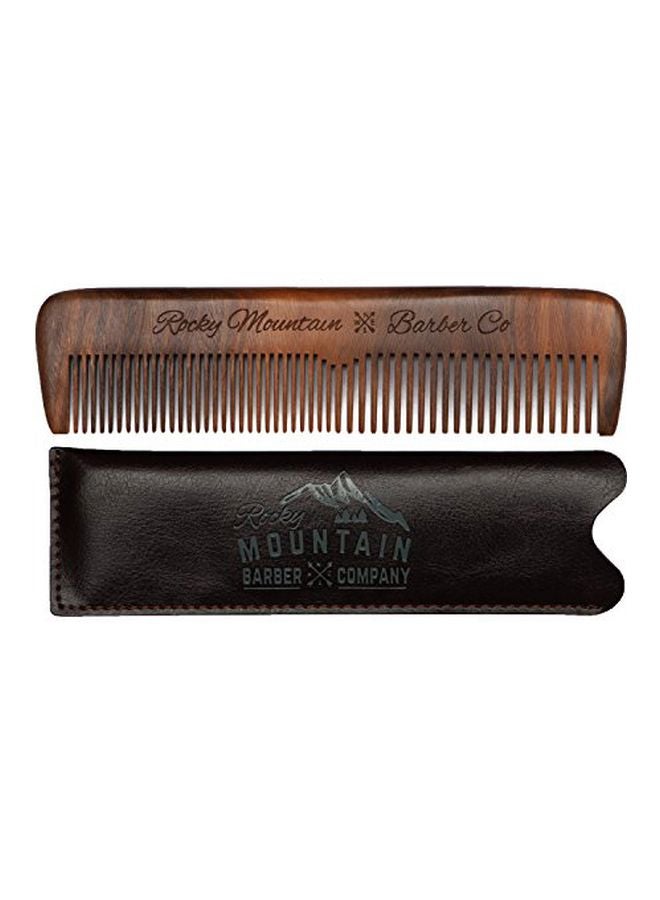 Beard Comb With Carrying Pouch Brown/Beige