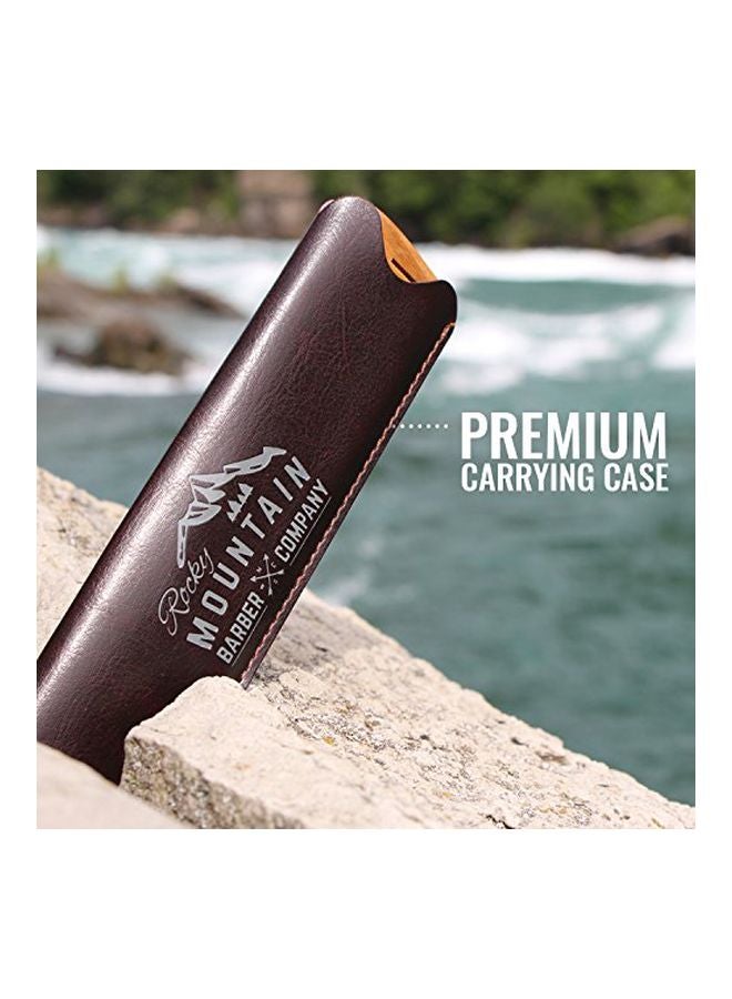 Beard Comb With Carrying Pouch Brown/Beige