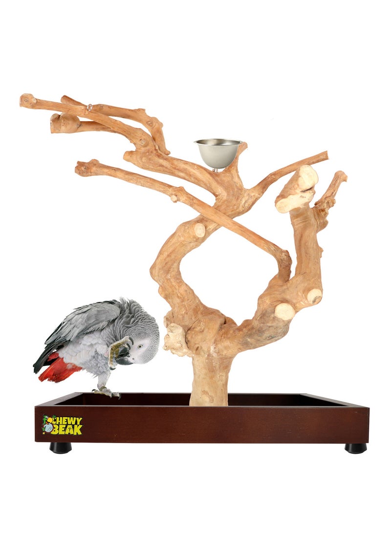 Bird wood stand for large size parrots